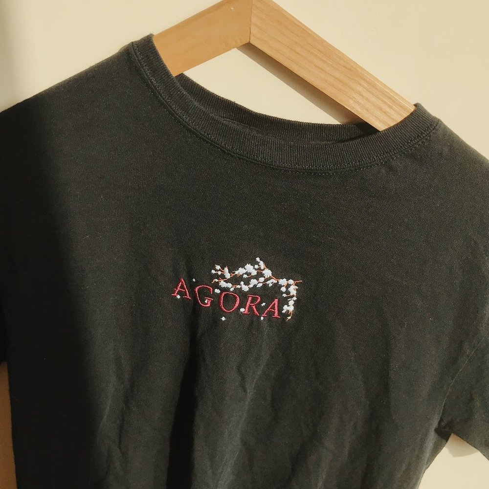 AGORA Mens Cherry Blossom Embroidered Tee